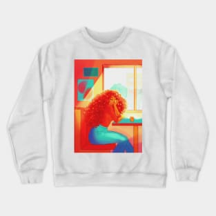 Feeling sleepy at the diner Crewneck Sweatshirt